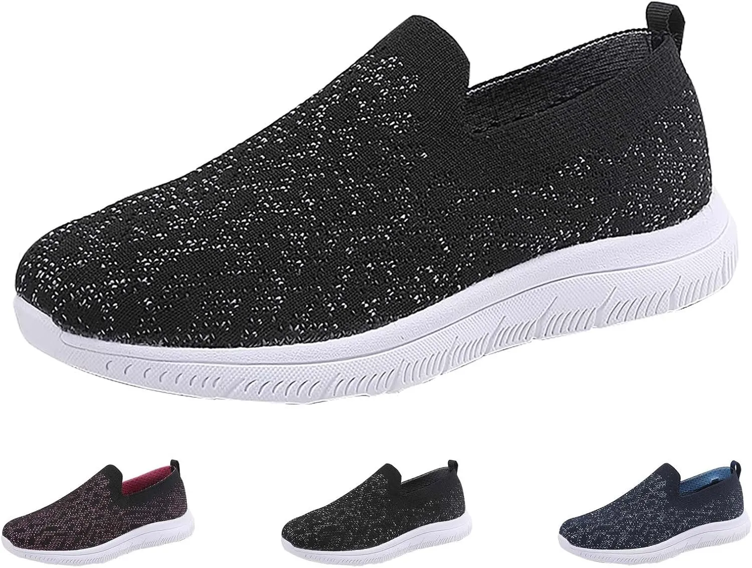 Women's Soft Orthopedic Shoes Breathable Woven Go Walking Slip On Foam Shoes Arch Support Hands Slip in Letter Shoes