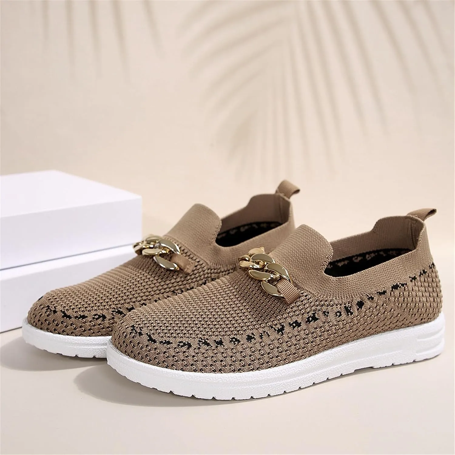 Women's Soft Orthopedic Shoes Breathable Woven Go Walking Slip On Foam Shoes Arch Support Womens Sandals with Wedge Heel