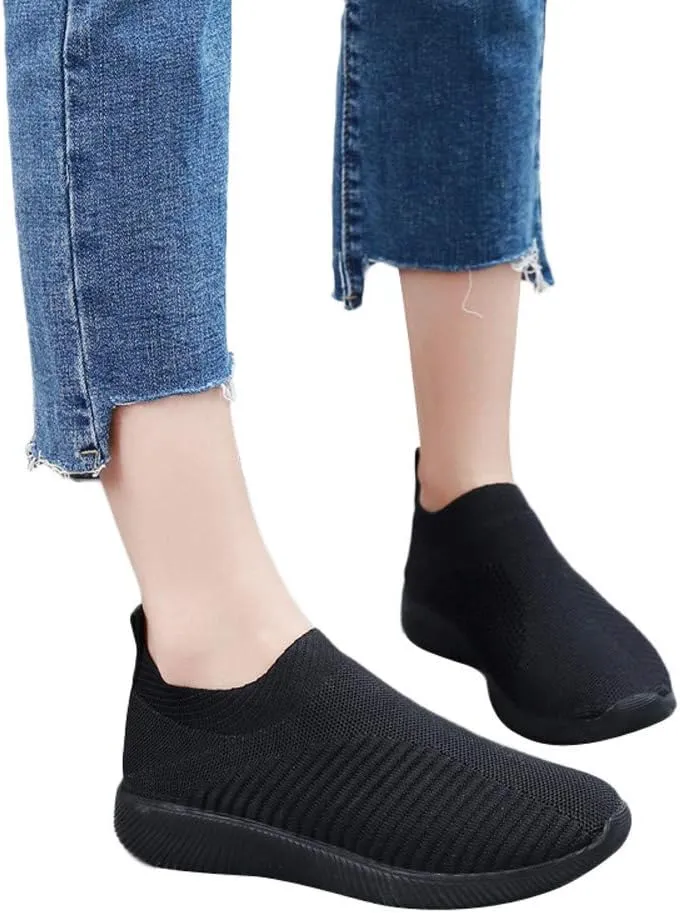 Womens White Sneakers Casual Platform Cute Black Sneakers for Women Womens Slip On Sneakers Black Sole Women Sneakers Black and White Zapatos Confortables para Mujer De Vestir