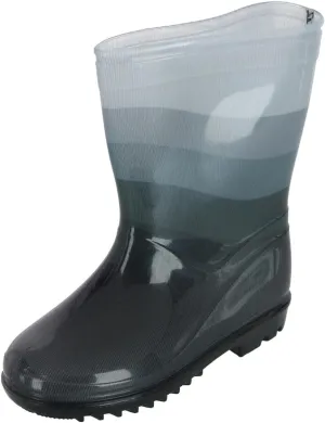 Wootie Toddler Kids' Stripe Waterproof Rain Boots, 9, Gray