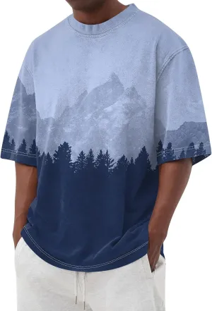 Ymosrh Men's Fashion T-Shirts Graphic Tees Casual Summer Short Sleeve Printed T Shirt Tee Tops, S-4XL