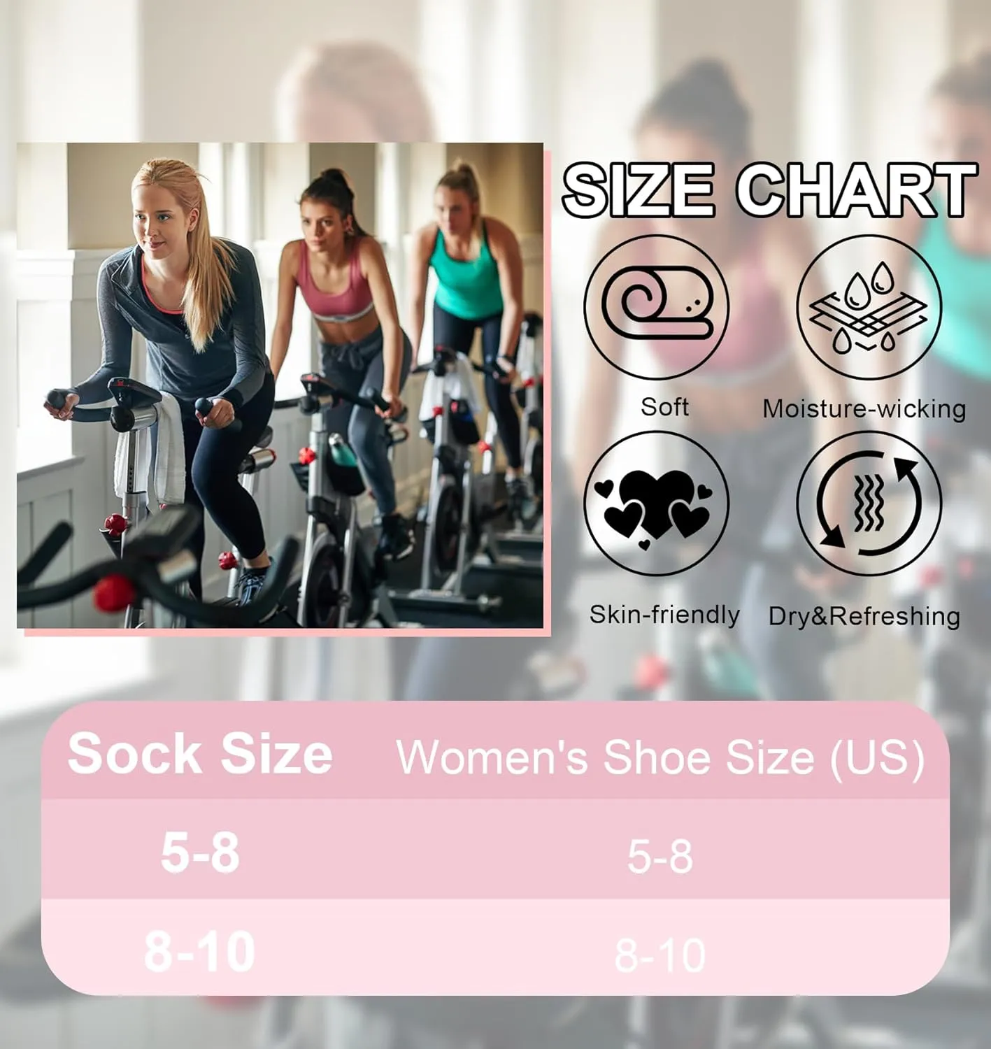 YSense Women's Ankle Socks - 6 Pairs Wicking Athletic Running Socks With Thick Cotton Cushioned Soles and Tabs