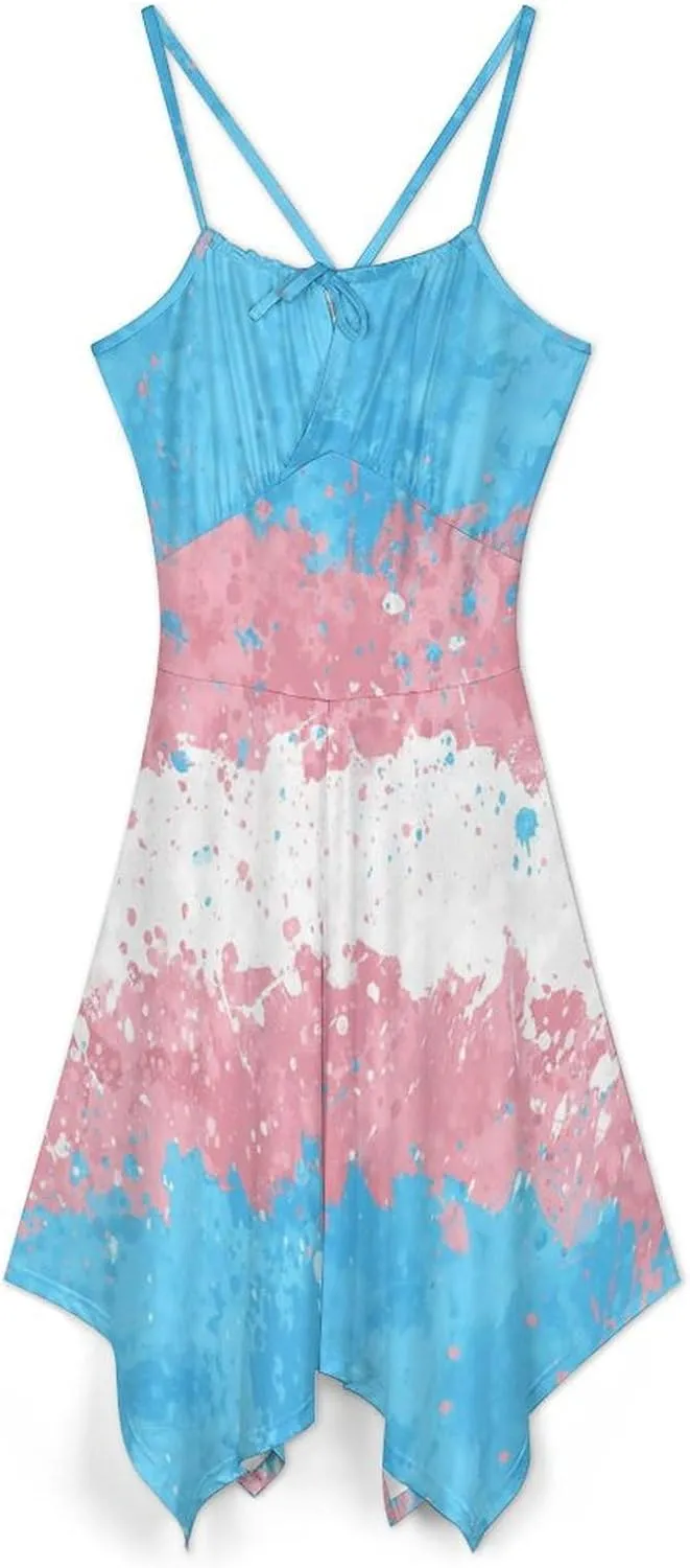 Zakqeik Women's Mexican Flag Camisole Dress Summer Party Casual Dress