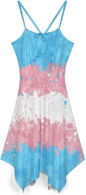 Zakqeik Women's Mexican Flag Camisole Dress Summer Party Casual Dress