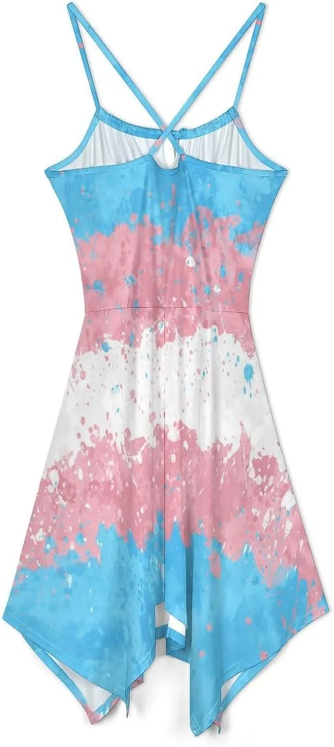 Zakqeik Women's Mexican Flag Camisole Dress Summer Party Casual Dress
