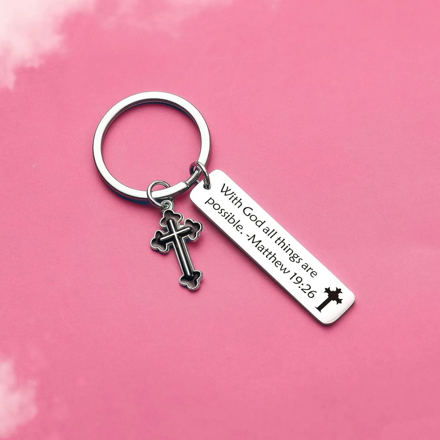ZNOSVEI Matthew Keychain Christian Keychain Bible Verse Jewelry Soul Sister Jewelry