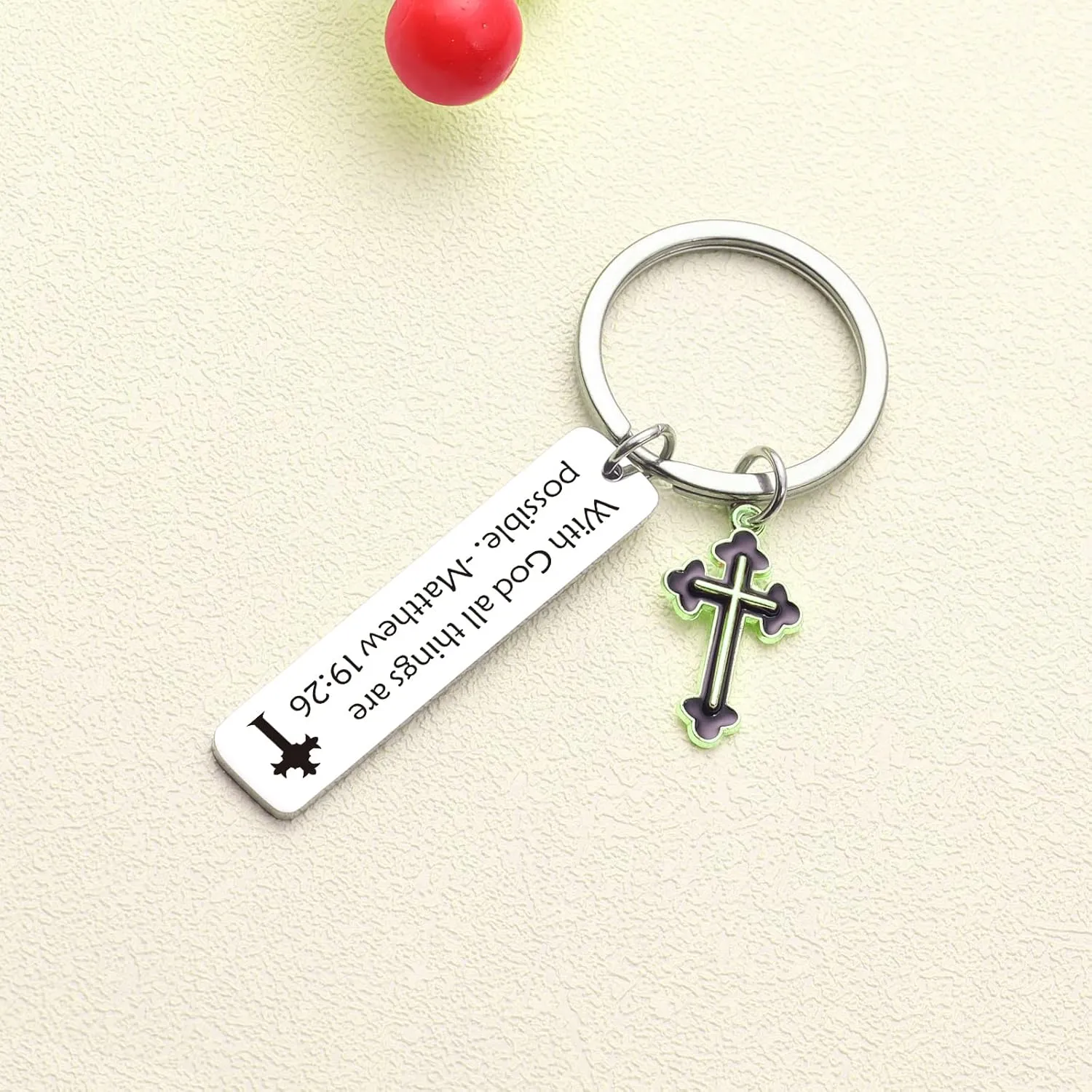 ZNOSVEI Matthew Keychain Christian Keychain Bible Verse Jewelry Soul Sister Jewelry