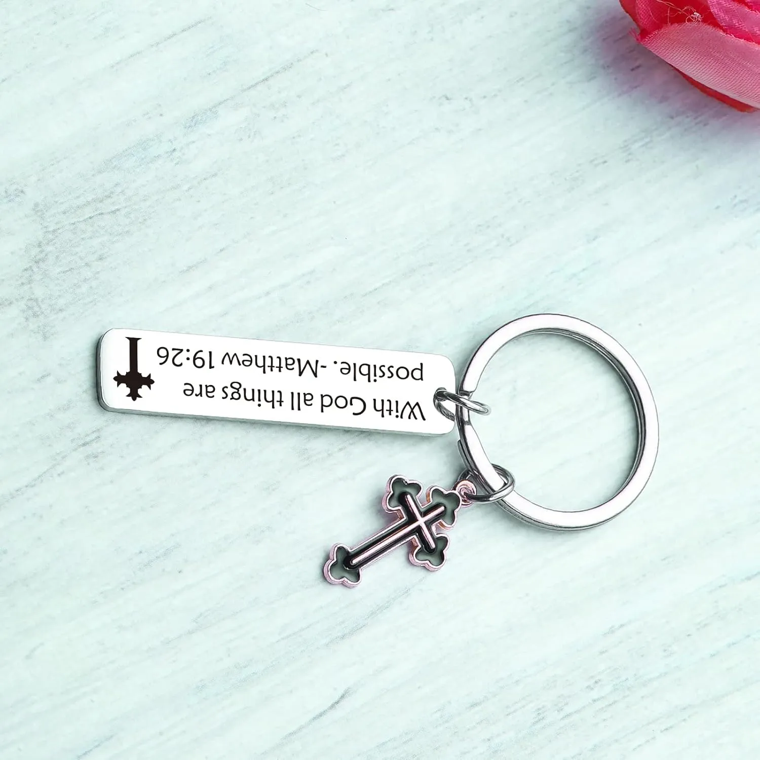 ZNOSVEI Matthew Keychain Christian Keychain Bible Verse Jewelry Soul Sister Jewelry