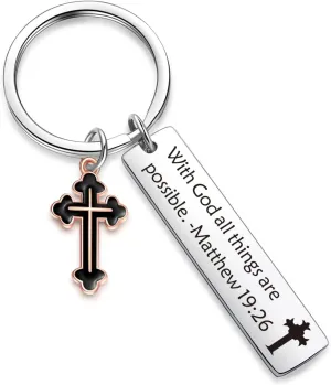 ZNOSVEI Matthew Keychain Christian Keychain Bible Verse Jewelry Soul Sister Jewelry