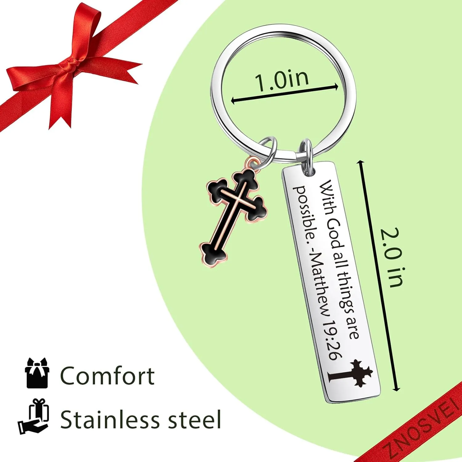 ZNOSVEI Matthew Keychain Christian Keychain Bible Verse Jewelry Soul Sister Jewelry